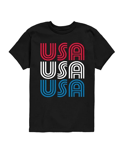 Instant Message Boys' 8-20 Retro Usa Stacked Short -Sleeve Graphic T-Shirt