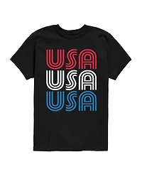 Instant Message Boys' 8-20 Retro Usa Stacked Short -Sleeve Graphic T-Shirt