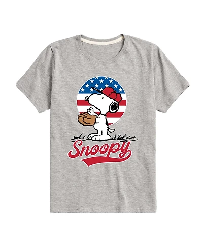 Peanuts Boys' 8-20 Snoopy Americana Baseball Short-Sleeve Graphic T-Shirt