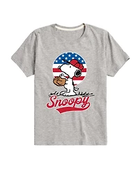 Peanuts Boys' 8-20 Snoopy Americana Baseball Short-Sleeve Graphic T-Shirt