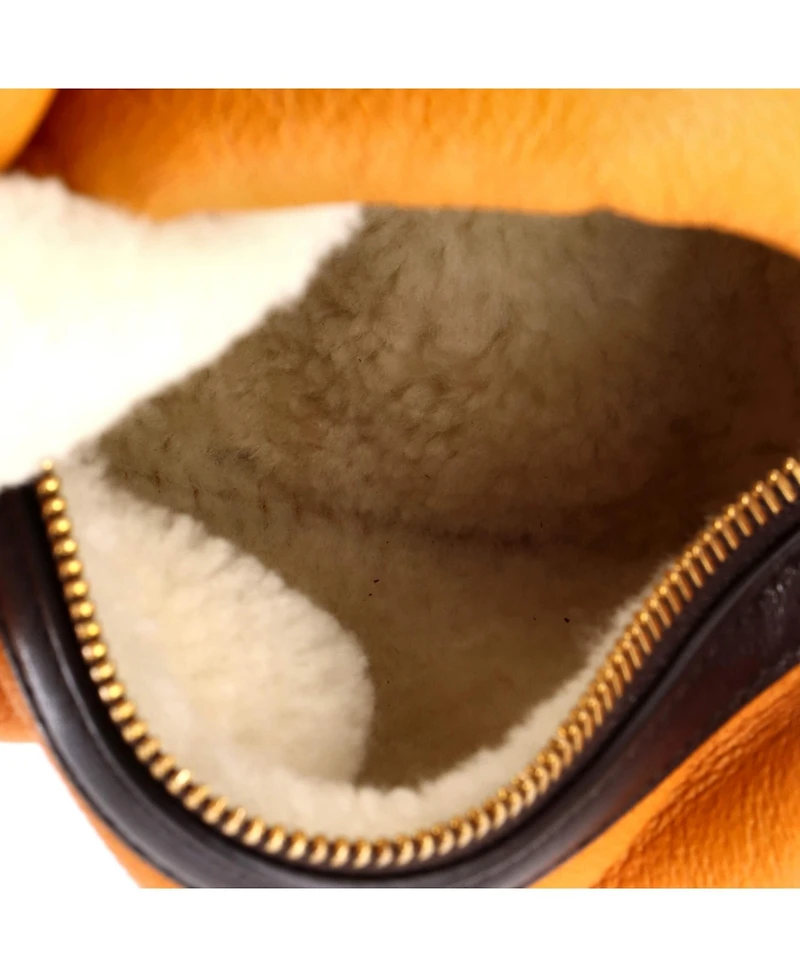 Pre-Owned Bottega Veneta Mini Aviator Jodie Hobo Leather with Shearling