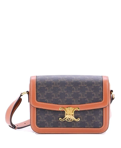 Pre-Owned Celine Medium Triomphe Shoulder Bag Triomphe Coated Canvas