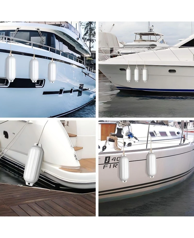 Hongge 4 Ribbed Marine 8.5" x 27" Boat Fender Vinyl Bumper