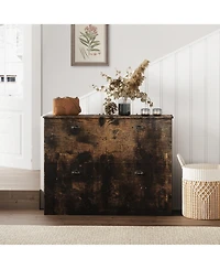 Clihome Shoe Cabinet, Hidden Slim Narrow Shoe Rack Cabinet with 4 Drawers