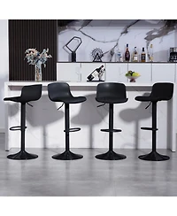 Clihome Bar Stools Set of 2 – Modern Pu Leather Counter Height Barstools with Back