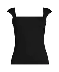 Lands' End Plus Square Neck Underwire Tankini Top
