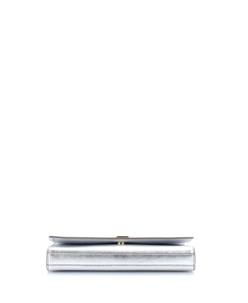 Pre-Owned Saint Laurent Long Classic Monogram Clutch Metallic Calfskin