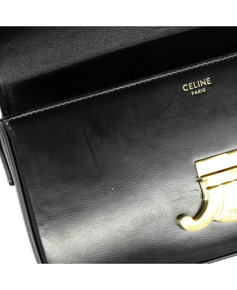 Pre-Owned Celine Triomphe East-West Shoulder Bag Smooth Calfskin