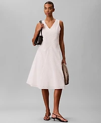 Calvin Klein Women's Sleeveless V-Neck Midi Dress