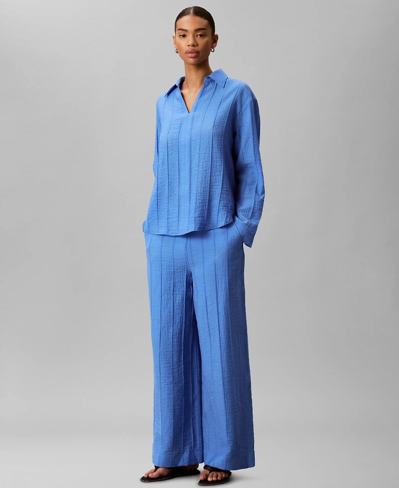Calvin Klein Women's Wide-Leg Mid-Rise Pants