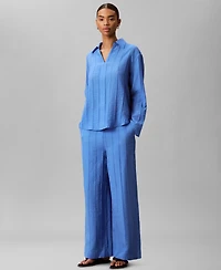 Calvin Klein Women's Wide-Leg Mid-Rise Pants