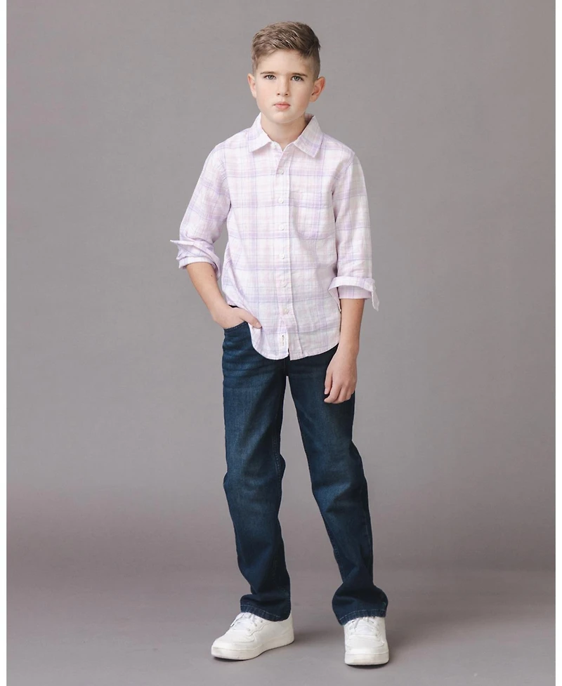 Hope & Henry Toddler Boys Hope and Henry Linen Long Sleeve Button Down Shirt