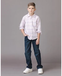Hope & Henry Toddler Boys Hope and Henry Linen Long Sleeve Button Down Shirt