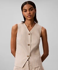 Calvin Klein Women's Sleeveless V-Neck Tailored Vest