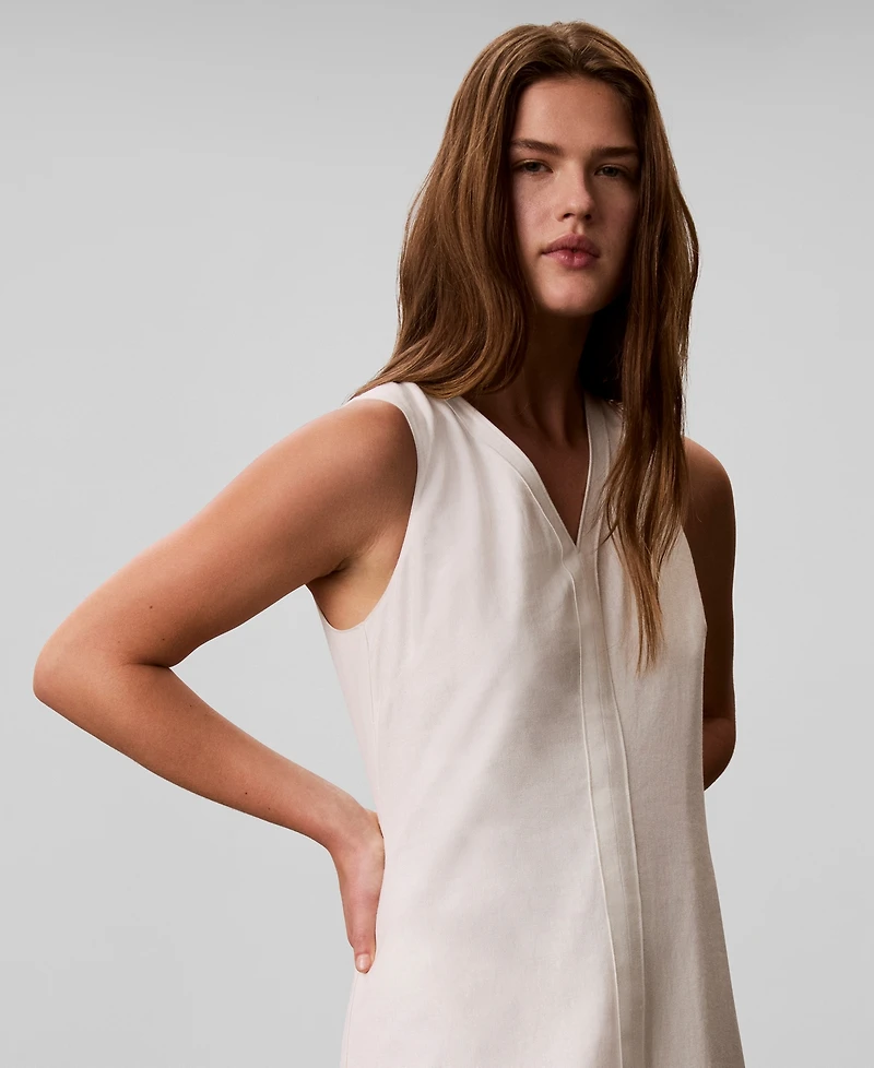 Calvin Klein Women's Sleeveless V-Neck Midi Dress