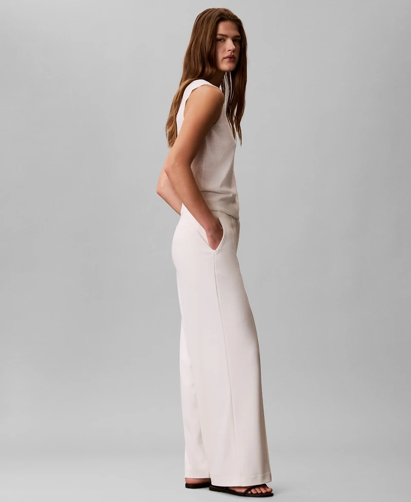 Calvin Klein Women's High Rise Wide Leg Pants