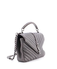 Pre-Owned Saint Laurent Medium Classic Monogram College Bag Matelasse Chevron Leather