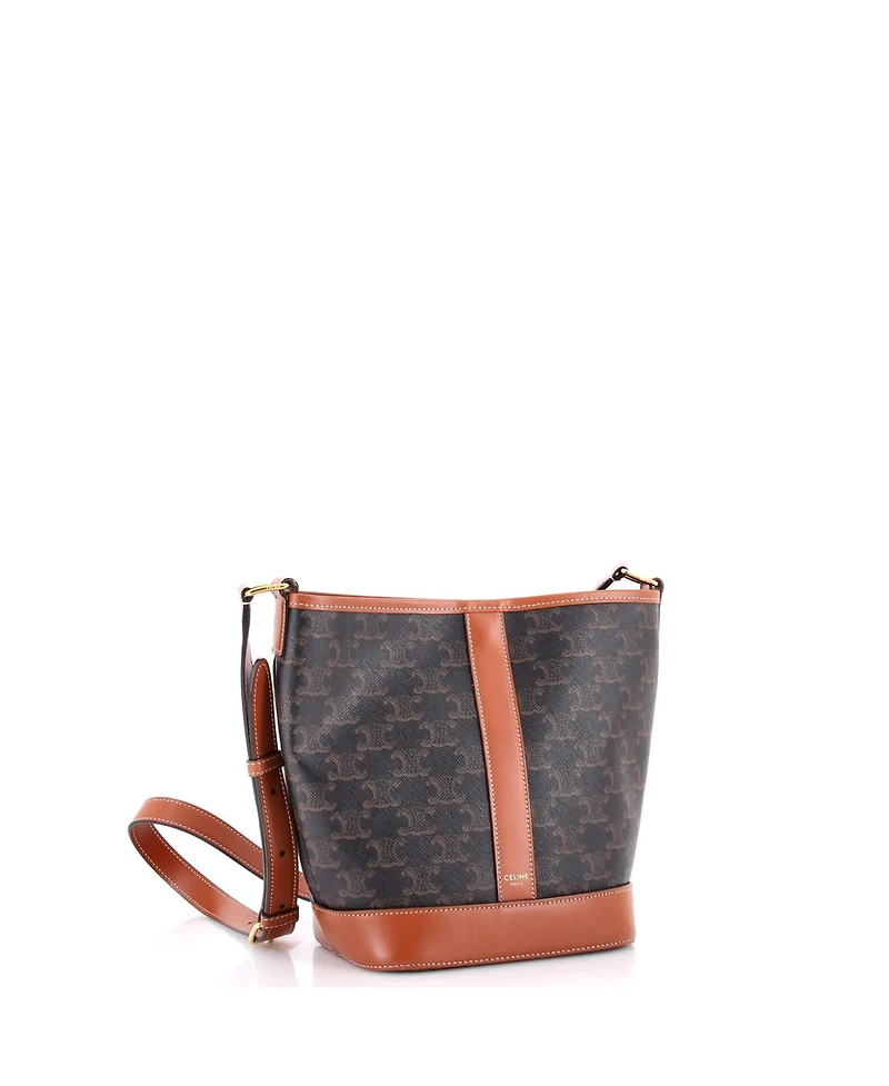 Pre-Owned Celine Small Bucket Bag Triomphe Coated Canvas