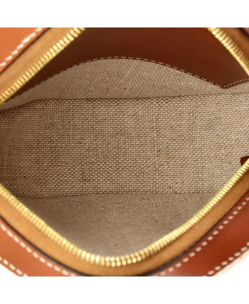 Pre-Owned Celine Plein Soleil Round Purse on Strap Canvas with Leather