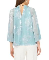 Msk Women's 3/4-Length-Sleeve Keyhole Neck Top