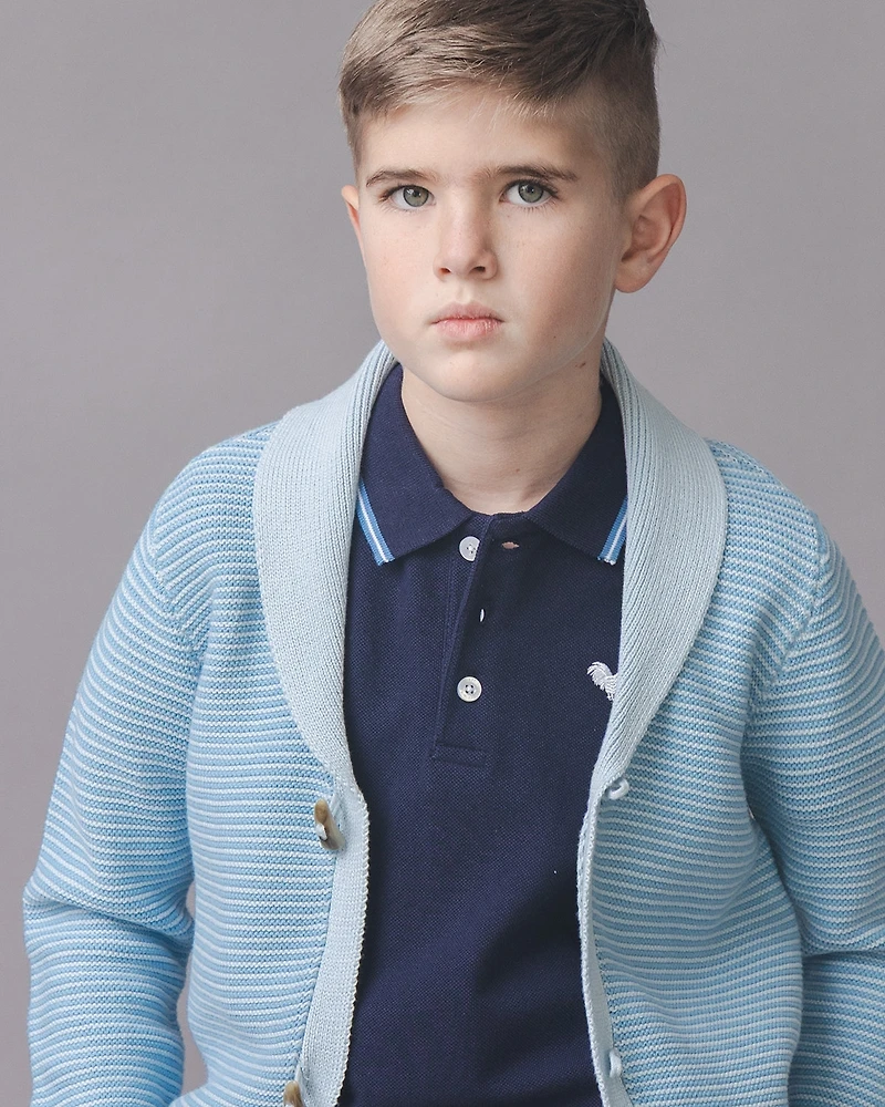 Hope & Henry Big Boys and Organic Shawl Collar Cardigan Sweater