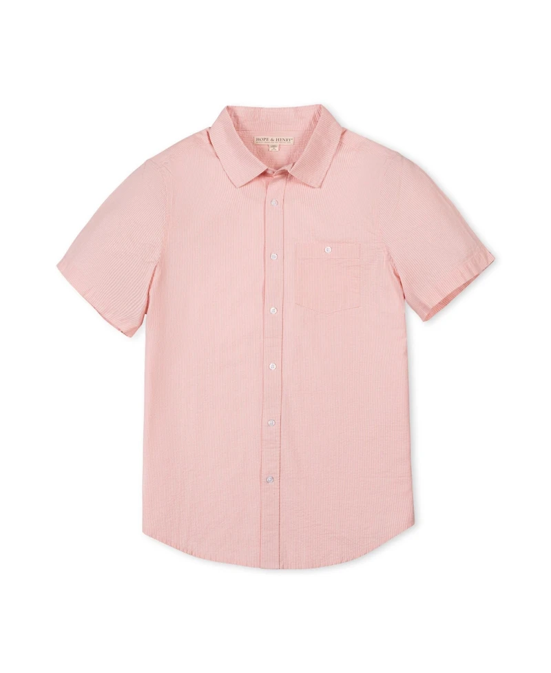 Hope & Henry Men's and Organic Short Sleeve Seersucker Shirt
