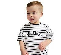 Tommy Hilfiger Baby Boys' Striped French Terry T-Shirt and Shorts, 2-Piece Set