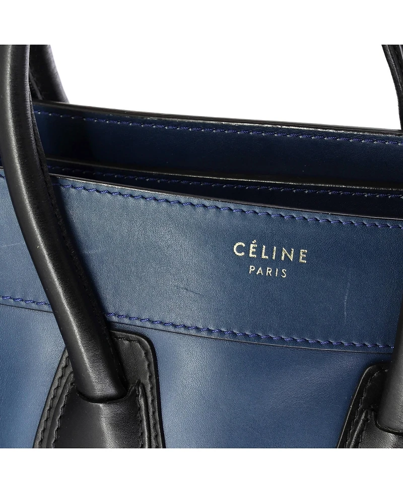 Pre-Owned Celine Micro Bicolor Luggage Bag Leather