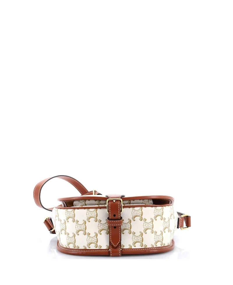 Pre-Owned Celine Medium Folco Bag Triomphe Coated Canvas