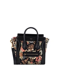 Pre-Owned Celine Nano Luggage Bag Printed Jacquard and Leather