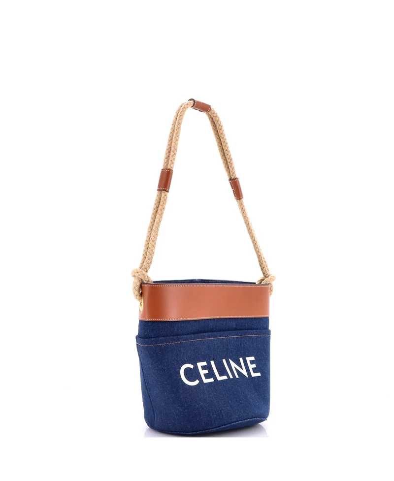 Pre-Owned Celine Small Rope Bucket Bag Denim