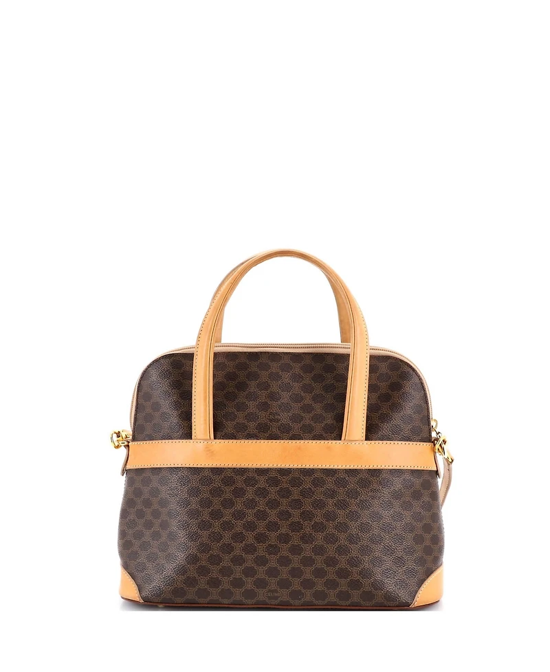 Pre-Owned Celine Vintage Logo Convertible Zip Tote Macadam Coated Canvas