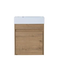 Sillysis 18" Wall Mounted Bathroom Vanity with Resin Sink, Soft Close Door & Ample Storage for Small Spaces