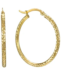 Macy's Diamond Cut Hoop Earrings in 10k Yellow Gold