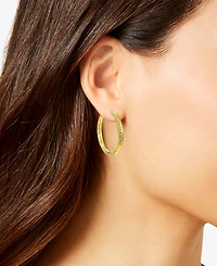 Macy's Diamond Cut Hoop Earrings in 10k Yellow Gold