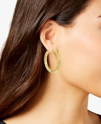 Macy's Diamond Cut Hoop Earrings in 10k Yellow Gold