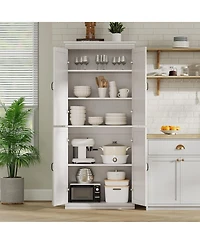 gaomon Pantry Cabinet, Freestanding Kitchen Pantry Storage Cabinet,70 in Cupboard, Tall Storage Cabinet with Doors and Adjustable Shelves