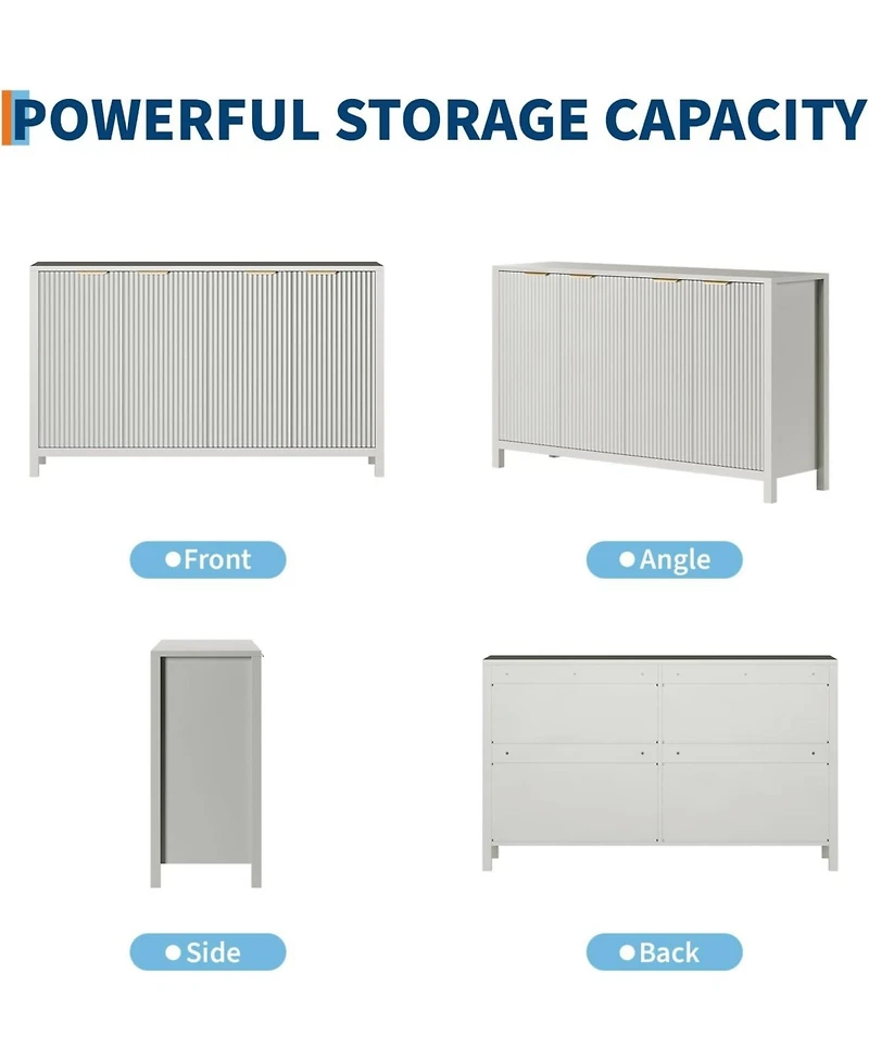 gaomon 55" Fluted Buffet Cabinet with Storage