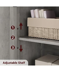 gaomon Storage Cabinets, 54 Inch Tall Hutch Bar Cabinet with Glass Doors and Adjustable Shelves