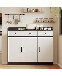 gaomon 42 Point 5 Inch Sideboard Buffet Storage Cabinet with Adjustable Shelves for Living Room Entryway and Dining Room