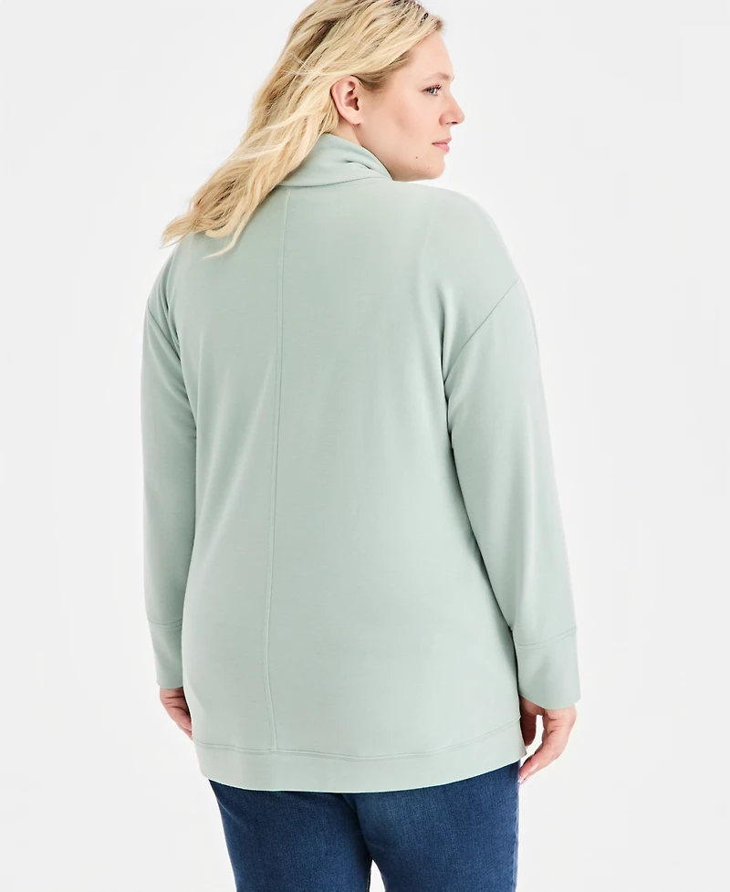 Style & Co Plus LuxSoft French Terry Cardigan, Macy's Exclusive