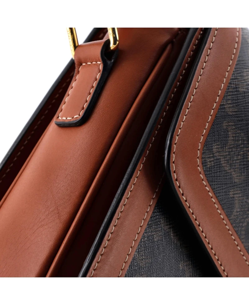 Pre-Owned Celine Medium Triomphe Shoulder Bag Triomphe Coated Canvas