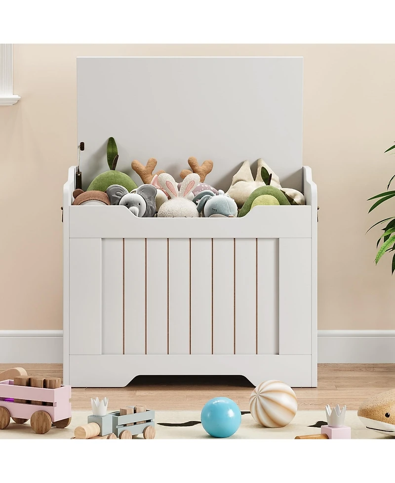 gaomon 24.8" Wooden Kids Toy Chest and Multi-Functional Storage Bench