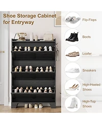 gaomon Shoe Cabinet Storage for Entryway, Narrow with Flip Drawers, Freestanding Hidden Slim Organizer