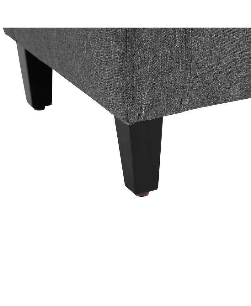 Boyel Living Linen Upholstered Storage Ottoman with Lift Top and Button Tufting