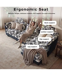 Homsee 4-Piece L-Shaped Sectional Sofa with Ottoman, High Headrest Design