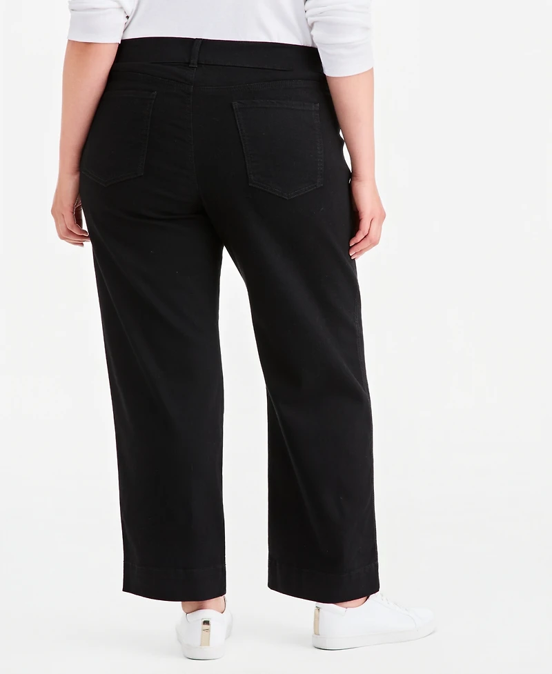 Style & Co Plus High-Rise Wide-Leg Pull-On Jeans, Macy's Exclusive
