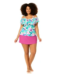 Raisins Curve Plus Tortuga Bandeau Neck Swim Tankini Top