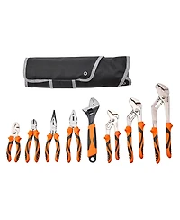 Xdovet 8-Piece Pliers Set, High Carbon Steel - 12", "10", "8" Groove and Linesman's Pliers and Adjustable Wrench and Tool Bag