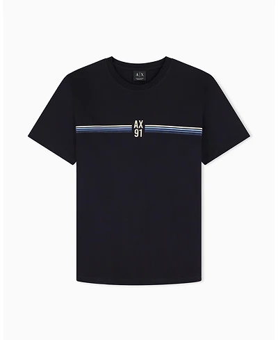 A|X Armani Exchange Men's 91 4 Stripes Stripe Cotton T-Shirt